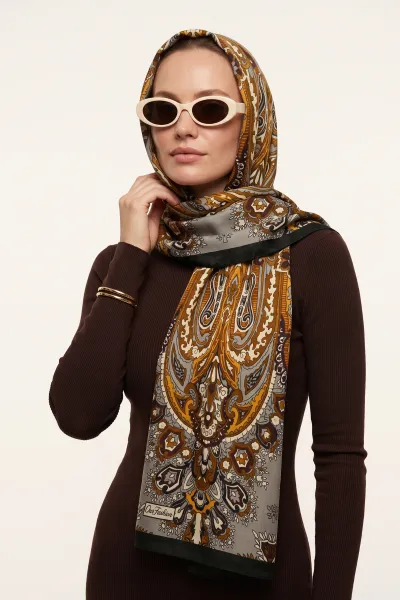 Yeşil 180x70 Cm Our Fashion Dijital Baskılı Desenli Soft Şal 488577