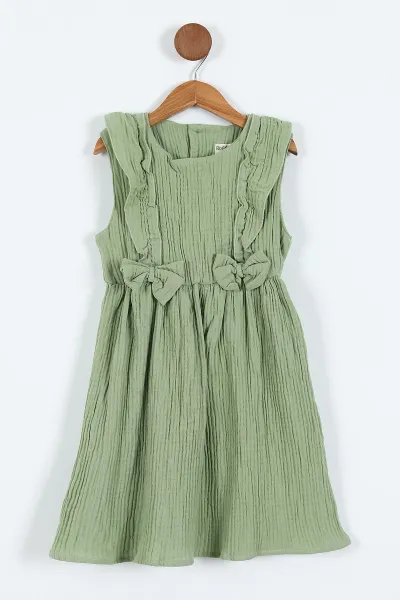 yesil-2-10-yas-omuz-firfirli-cift-fiyonklu-arka-yarim-patli-muslin-kiz-cocuk-elbise-367374