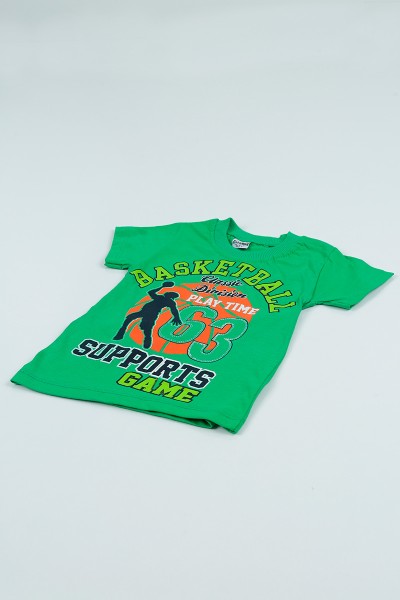 Yeşil (2-5 Yaş) Basketbol Baskılı Erkek Çocuk Şortlu Takım 97665