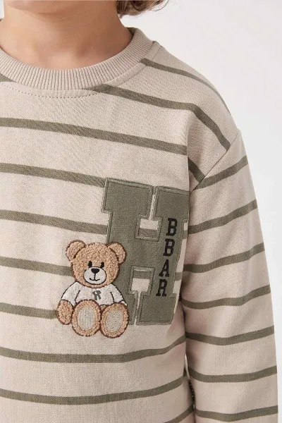 Yeşil (2-5 Yaş) H Bear Nakışlı 2 İp Erkek Çocuk Takım 471155