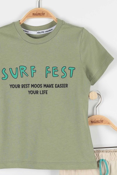 Yeşil (2-5 Yaş) Surf Fest Baskılı Erkek Çocuk Takım 170528