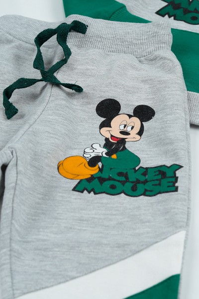 Yeşil (2-8 Yaş) Mickey Mouse Baskılı Erkek Çocuk Takım 96613