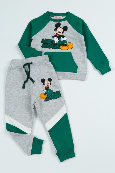 yesil-2-8-yas-mickey-mouse-baskili-erkek-cocuk-takim-96613
