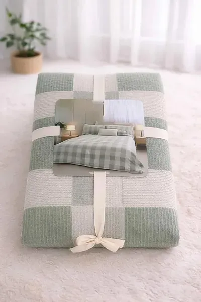 Yeşil 200x230 Cm Bella Home Çift Kişilik Moda Jakarlı Tek Pike 434884