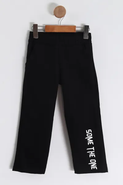 Yeşil (3-10 Yaş) Some The One Kabartma Baskılı Sweatli Gabardin  Pantolonlu Erkek Çocuk 2'li Takım 443338