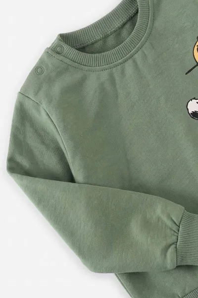 Yeşil (3-24 Ay)Peanuts Baskılı 2 İp Erkek Bebek Mevsimlik Takım 472793