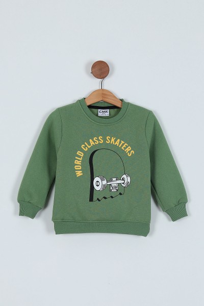 yesil-3-7-yas-baskili-3-ip-erkek-cocuk-sweatshirt-224320