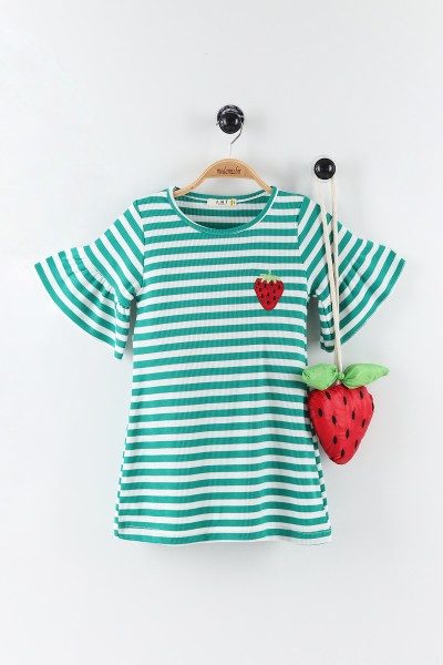 yesil-3-7-yas-cilek-oyuncakli-kolu-firfirli-kiz-cocuk-elbise-162279