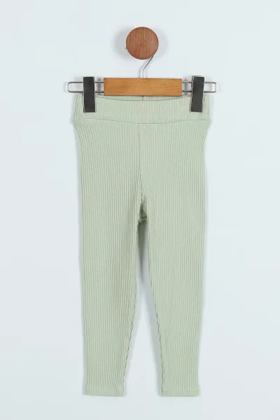 Yeşil (3-7 Yaş) Crop Fitilli Kız Çocuk Takım 265335