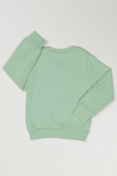 Yeşil (3-7 Yaş) Yıldız Baskılı Kız Çocuk Sweatshirt 84763
