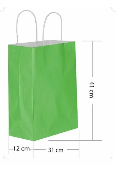Yeşil 31x12x41 Büküm Saplı Çanta 5'li 301132