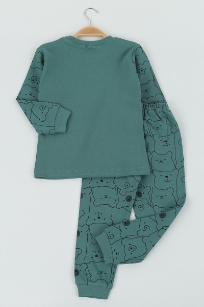 Yeşil (4-6 yaş) Drag Baskılı Erkek Çocuk Pijama Takımı 134208