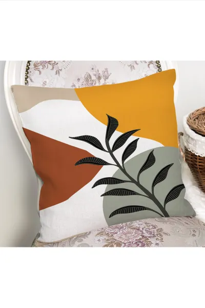 Yeşil 43x43 Dijital Baskılı Fermuarlı Modern Kırlent Kılıfı 272395