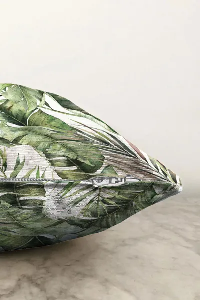 Yeşil 43x43 Dijital Baskılı Fermuarlı Modern Kırlent Kılıfı 272880