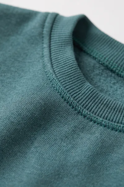Yeşil (5-12 Yaş) Baskısız   Düz 3 İp Şardonlu Erkek Çocuk Sweatshirt 483585
