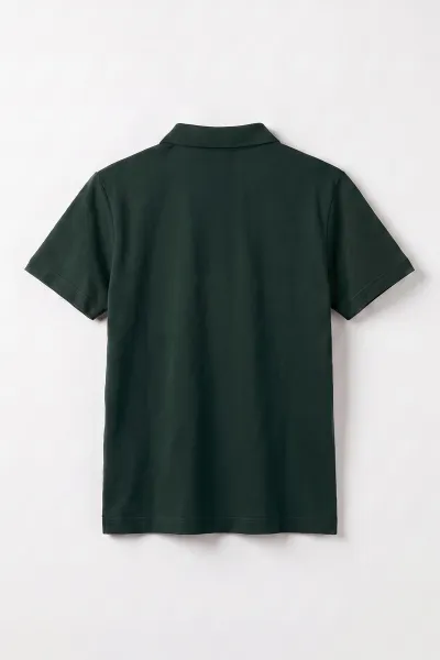 Yeşil (5-13 Yaş) Kısa Kol Polo Yaka Unisex Çocuk Okul Tişörtü 480884