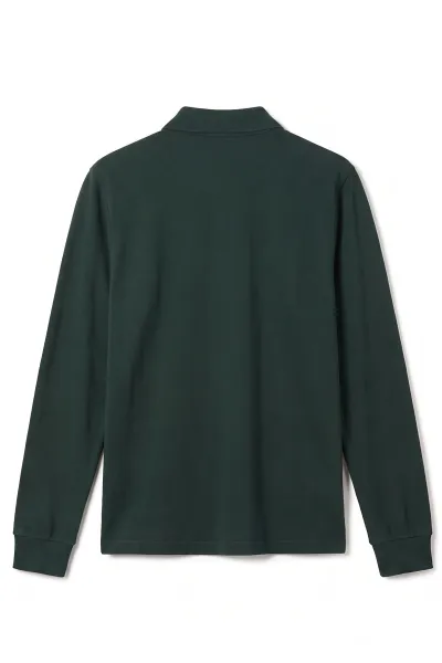 Yeşil (5-13 Yaş) Uzun Kol Polo Yaka Unisex Çocuk Okul Sweatshirt 498792