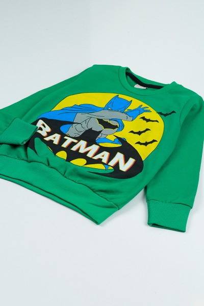 Yeşil (5-8 Yaş) Batman Baskılı Çantalı Erkek Çocuk Takım 96695