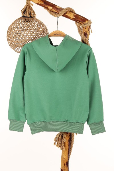 Yeşil (5-8 Yaş) Favorıte Life Kapşonlu Erkek Çocuk Sweat 148958