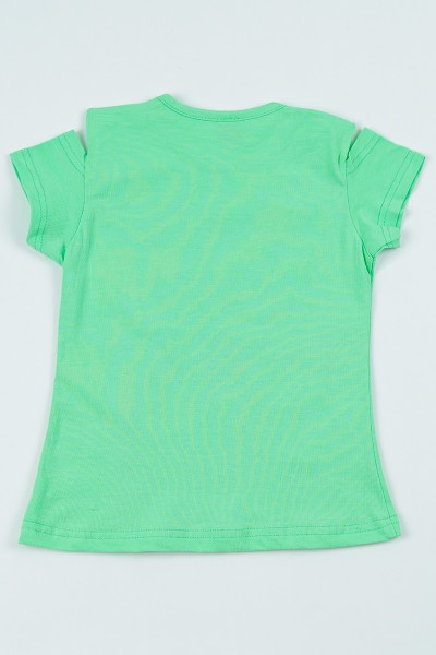 Yeşil (5-8 yaş) Flamingo Baskılı Kız Çocuk Tşört 105048