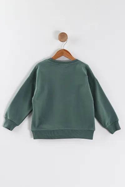Yeşil (5-8 Yaş)Bad Life Baskılı Kız Çocuk Sweatshirt 432934