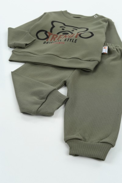 Yeşil (6-18 Ay) Trendy Baskılı Erkek Çocuk Takım 129548