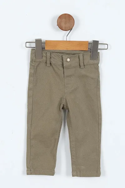 Yeşil (6-24 Ay) Baskılı Bodyli  Triko Ceketli Gabardin Pantolonlu Erkek Bebek 3'lü Takım 408450
