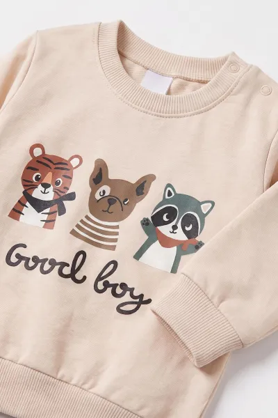 Yeşil (6-24 Ay) Good Boy Baskılı  2 İp Erkek Bebek Mevsimlik Takım 484018