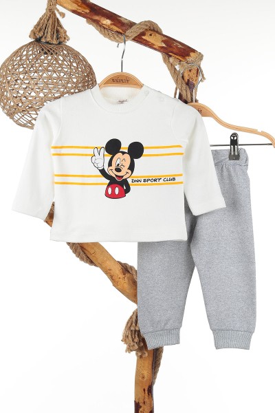 Yeşil (6-24 Ay) Mickey Baskılı Üçlü Erkek Takım 143557