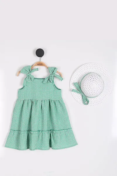 yesil-6-9-yas-potikare-desenli-sapkali-kiz-cocuk-elbise-254167