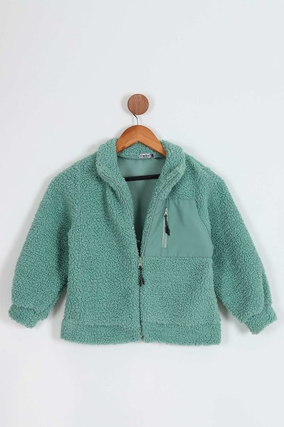 yesil-7-10-yas-cep-detayli-fermuarli-kuzu-kumas-kiz-cocuk-mont-206345
