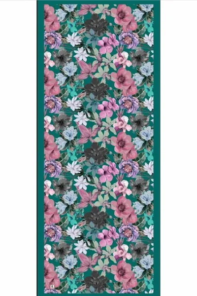 Yeşil 70x180 Cm Dijital Baskılı Botanik Desen Soft Şal 482158