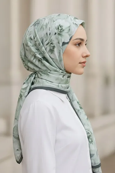Yeşil 75x180 Cm Our Fashion Dijital Baskılı Desenli Soft Şal 408596
