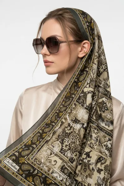 Yeşil 75x180 Cm Our Fashion Dijital Baskılı Desenli Soft Şal 408651