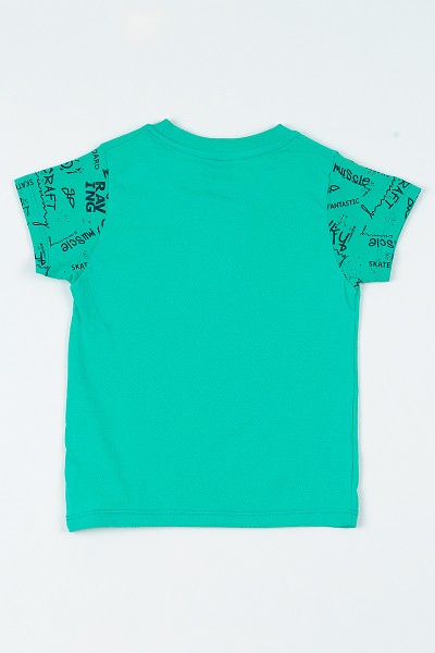 Yeşil (8-12 yaş) Downtown Baskılı Erkek Çocuk Tişört 108089