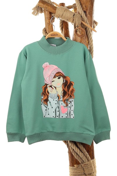 yesil-9-12-yas-kupeli-kiz-baskili-iki-ip-sardonlu-kiz-cocuk-sweat-149074