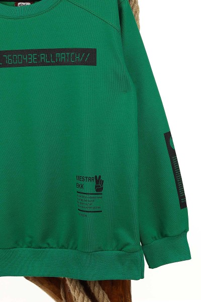 Yeşil (9-12 Yaş) Mestar Baskılı Erkek Çocuk Sweat 154290