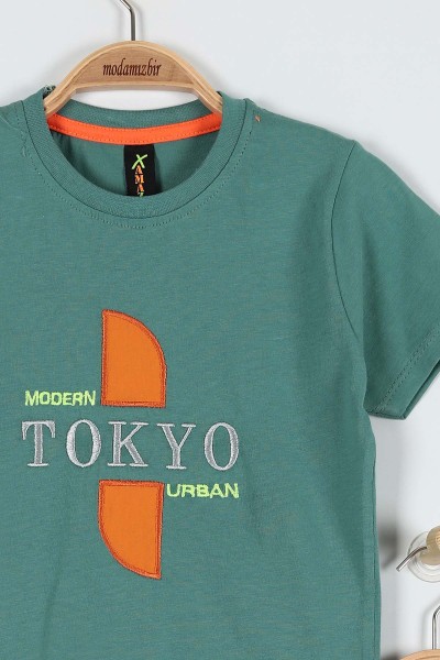Yeşil (9-12 Yaş) Tokyo Nakışlı Belden Bağlamalı Erkek Çocuk Takım 183033