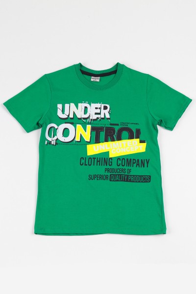 Yeşil (9-12 yaş) Under Control Baskılı Erkek Çocuk Tişört 112745
