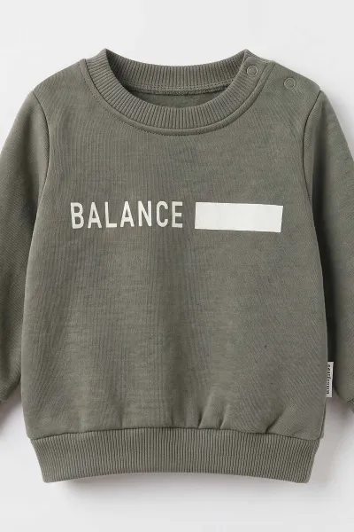 Yeşil (9-18 Ay) Balance Baskılı İçi Şardonlu Erkek Bebek Kışlık Takım 493922