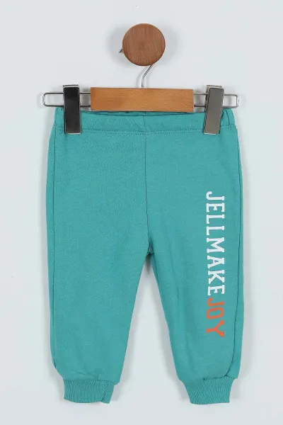 Yeşil (9-24 Ay)Kolsuz Kapüşonlu Sweatshirtlü Erkek Bebek Takım 345277