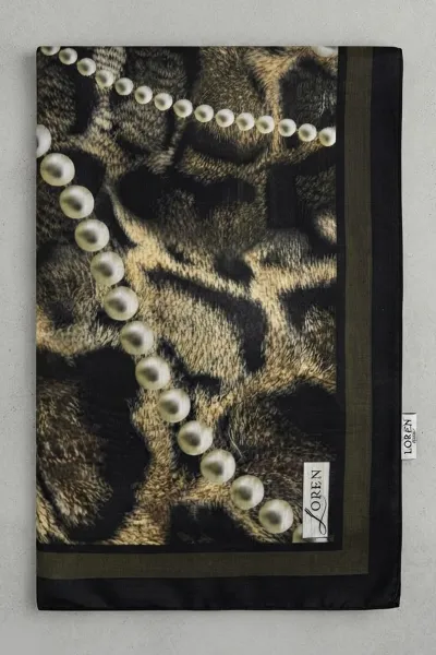 Yeşil 90x90 Cm Dijital Baskılı Perla Desen Soft Eşarp 498518