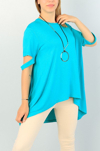 Yeşil Asimetrik Kesim Bluz 68660