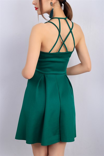 Yeşil Askılı Bayan Elbise 13269B