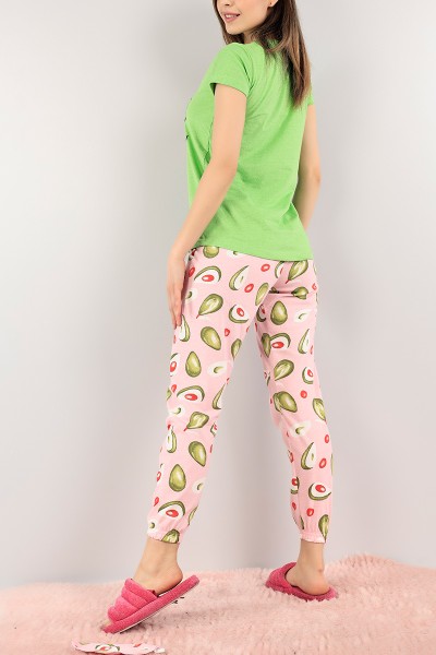 Yeşil Baskılı Bayan Pijama Takımı 108493