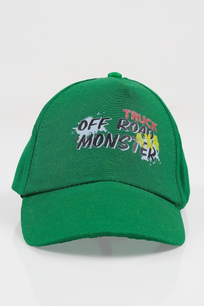 Yeşil Baskılı Erkek Çocuk Şapka 113518