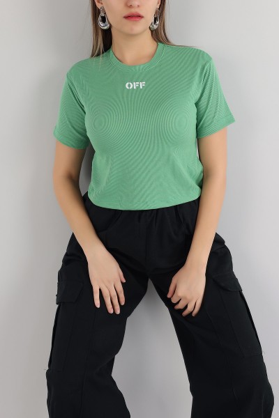 Yeşil Baskılı Fitilli Bluz 164820