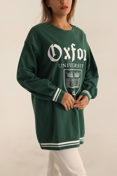 Yeşil Baskılı İki İp Sweat Tunik 198362