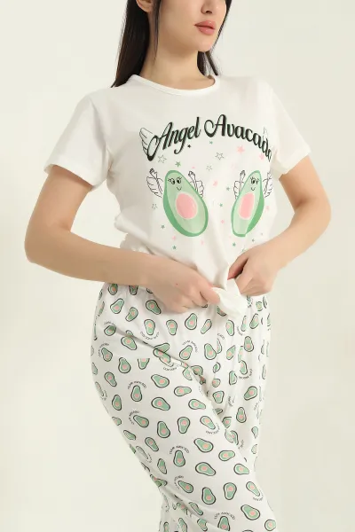 Yeşil Baskılı Kadın Pijama Takımı 357150