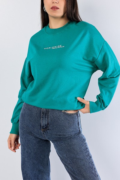 yesil-baskili-ribana-yaka-bayan-sweat-81198